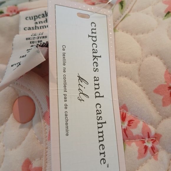 Cupcakes and Cashmere  Toddler Girl's Pink Floral Quilted Jacket Size 3 T - Picture 4 of 12